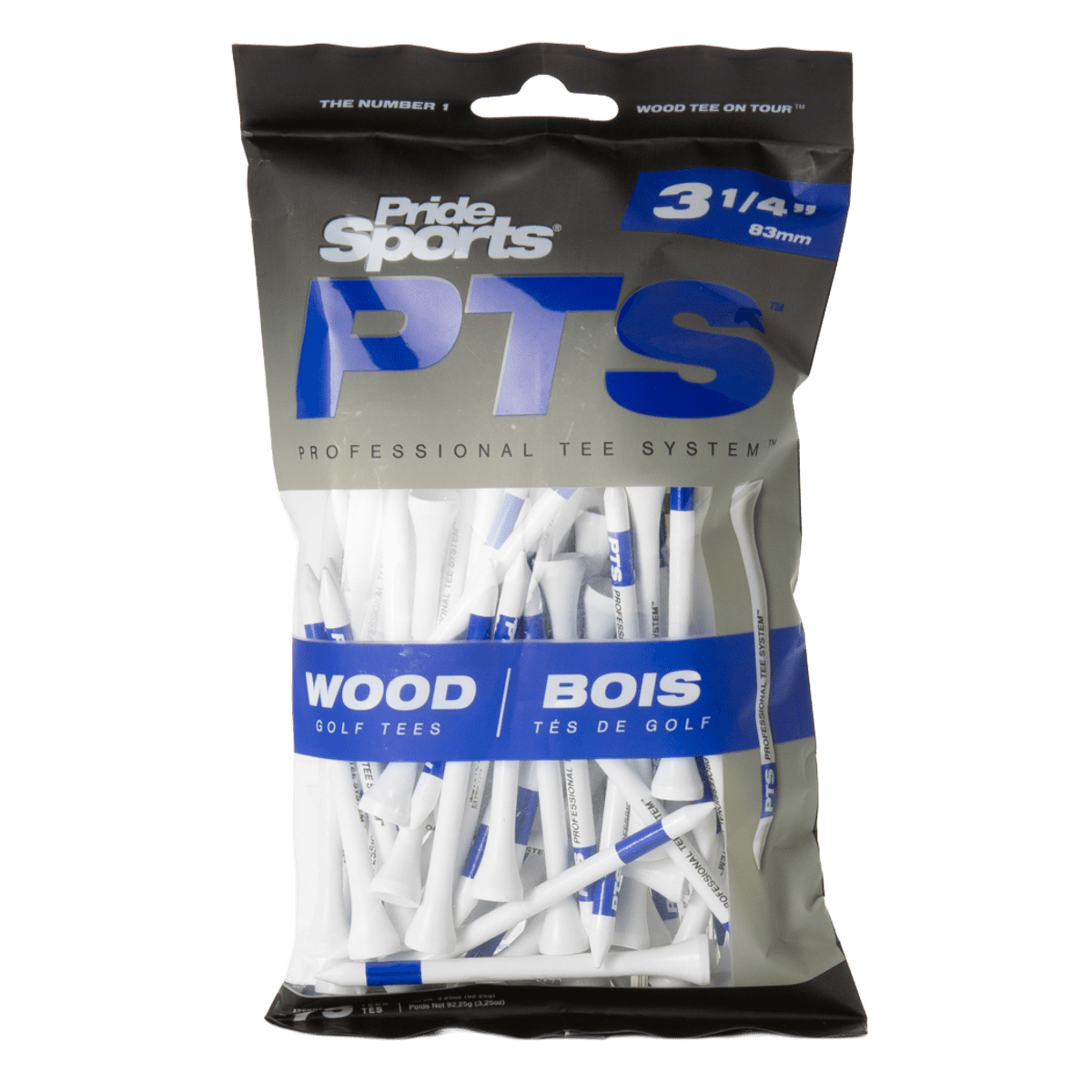 Pride PTS ProLength Plus Tees - 3 1/4" - 75 Pack - White
