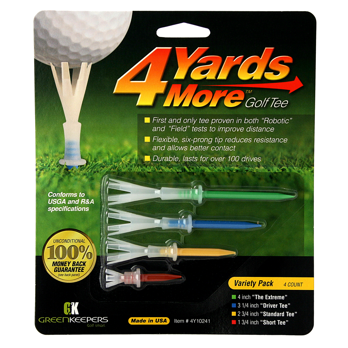 Green Keepers 4 Yards More Tees - Variety Pack