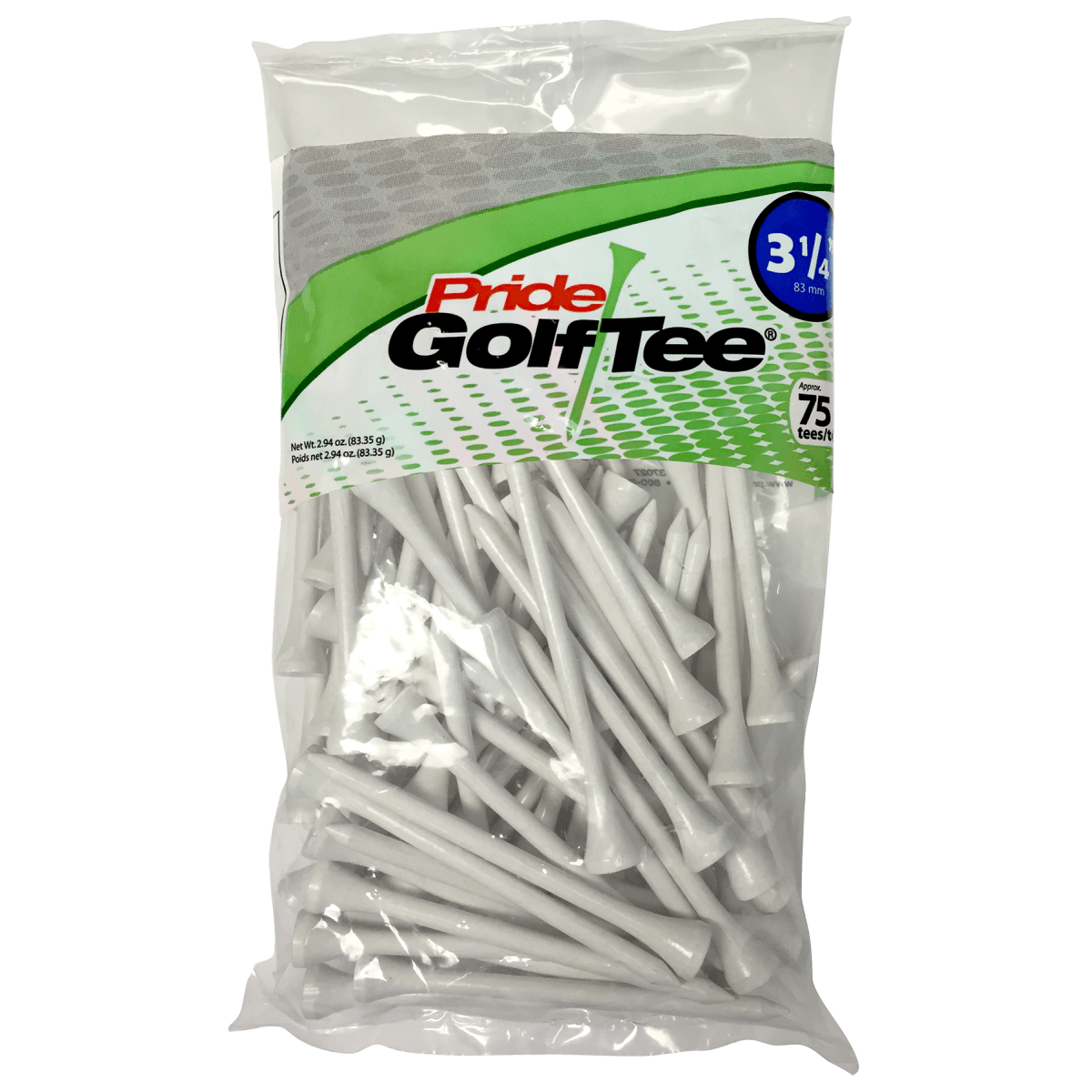 Pride Deluxe Tees - 3 1/4" - 75 Pack
