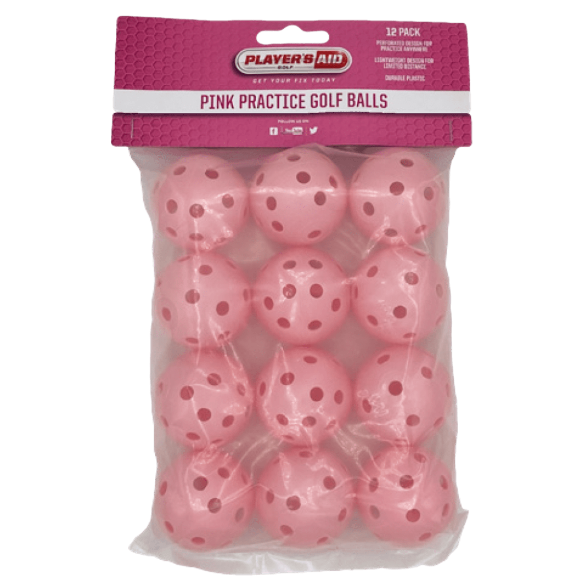 Player's Aid Plastic Practice Golf Balls - 12 Pack