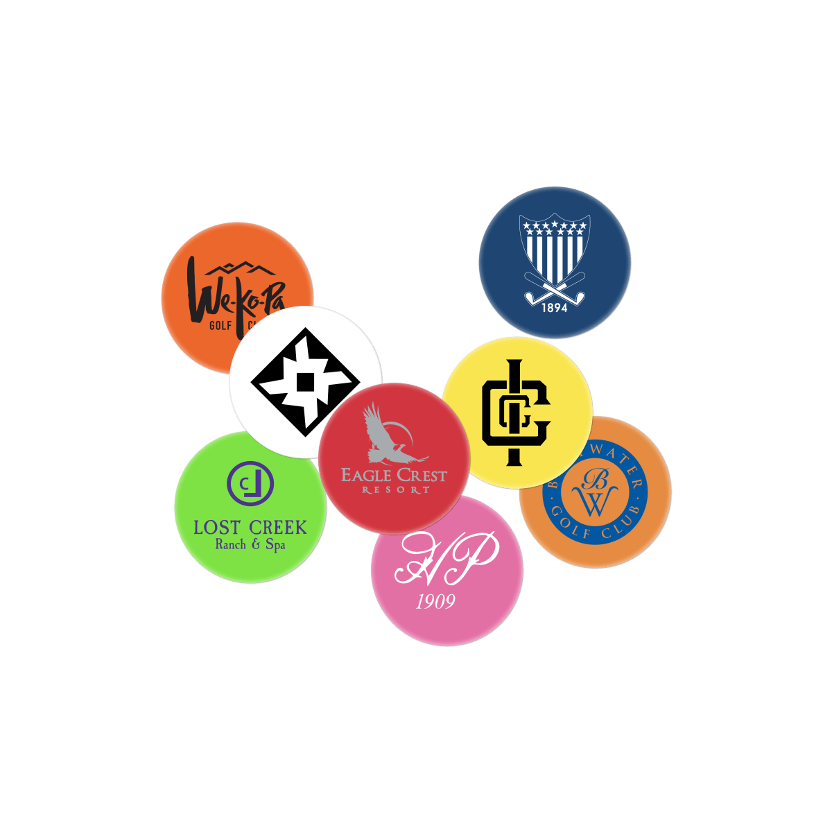 Custom Plastic Ball Markers - 1,000 Count - Dime Size - Choose Color