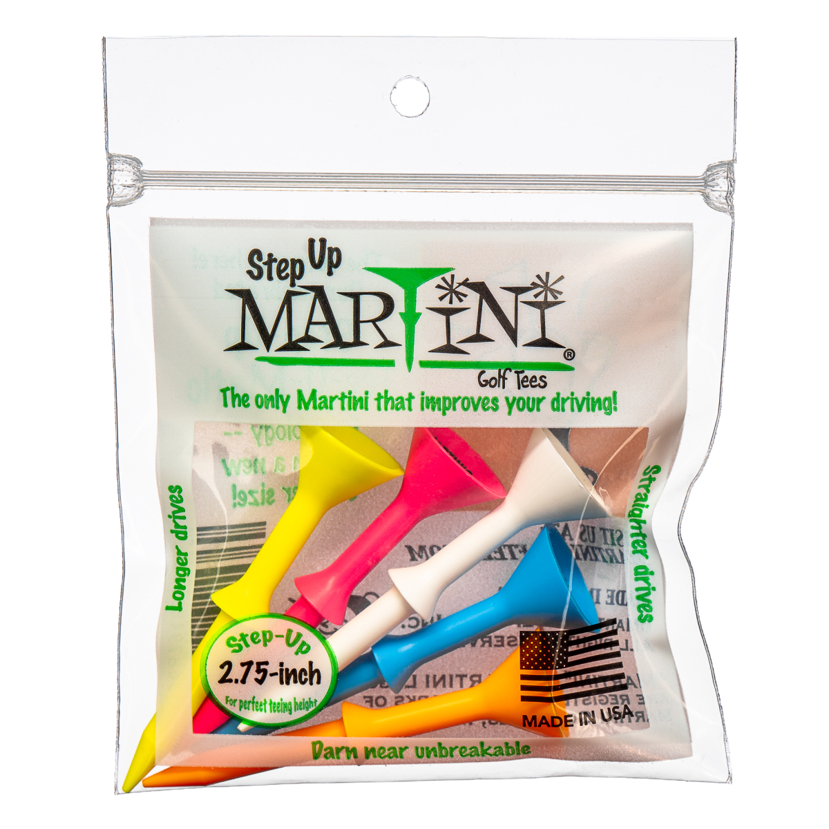Martini Tee - 2 3/4" Step-Up - 5 Pack