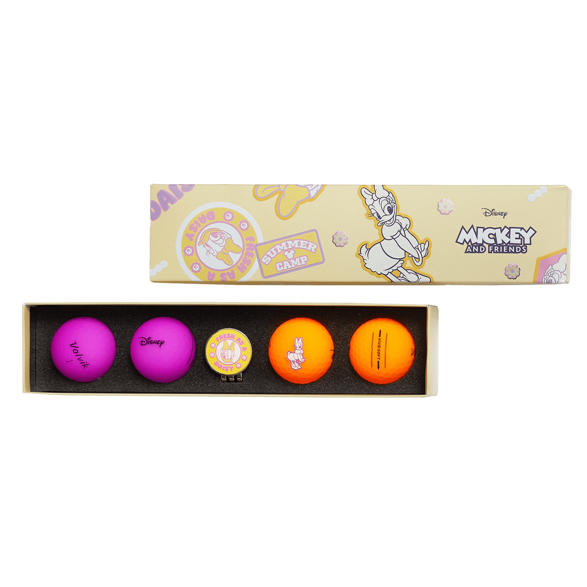 Volvik Vivid Soft Disney Series - 4 Balls with Ball Marker