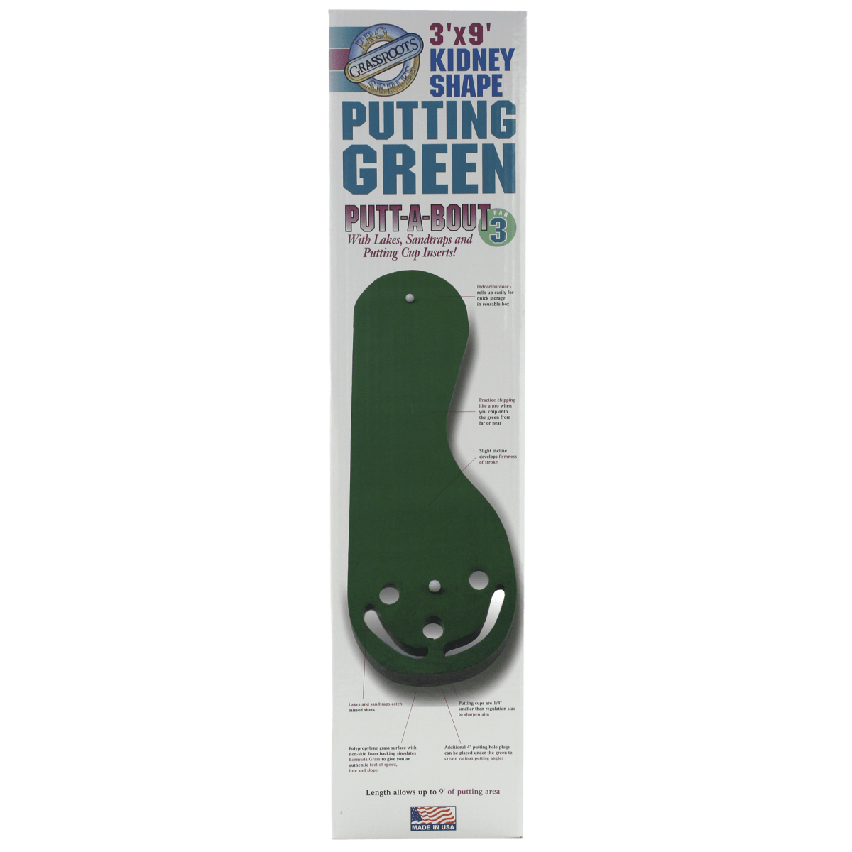 Grassroots Par 3 3x9 Kidney Shape Putting Green
